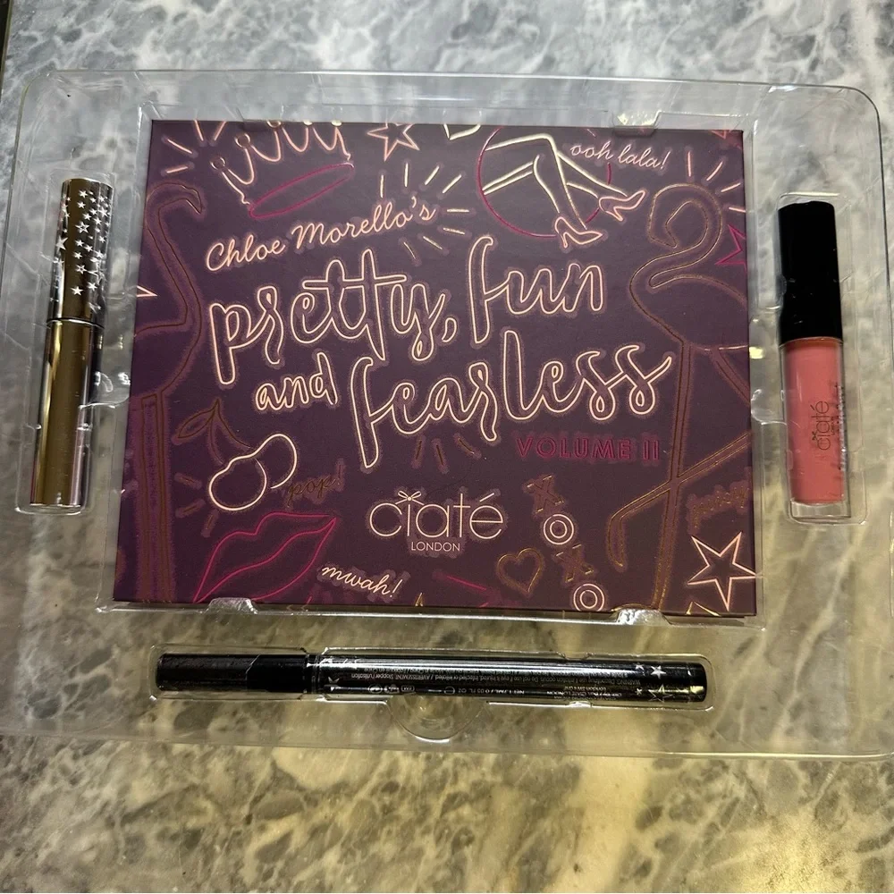 Ciate Pretty Fun and Fearless Palette Mascara Eyeliner Liquid Lipstick